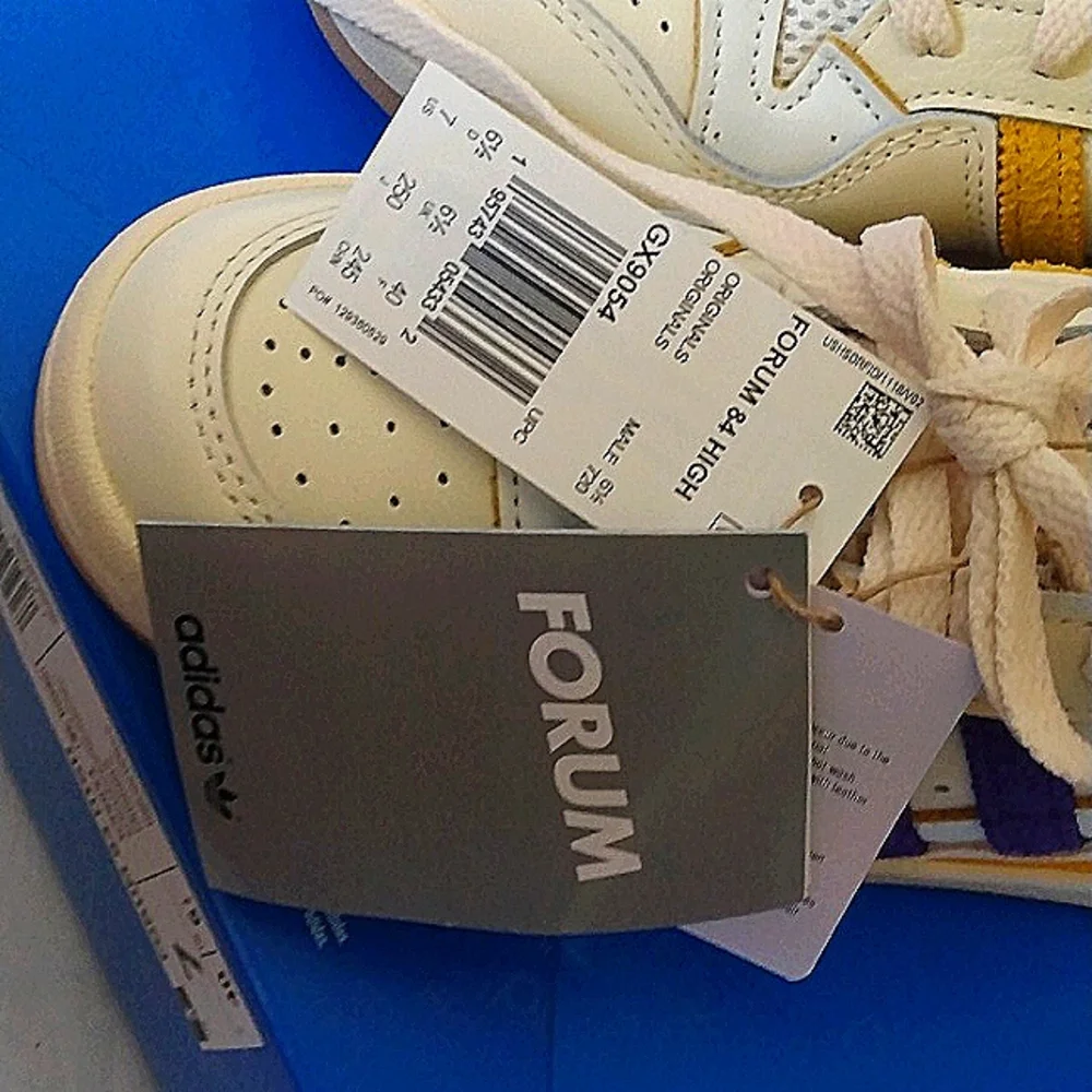 ADIDAS FORUM 84 High Top BASKETBALL SHOES GX9054 Sz 7 NWT Ivory Color Lets play! - Picture 13 of 17